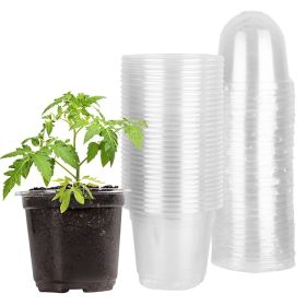 30 Pack Plant Nursery Pots with Domes, PET Seed Starting Containers with Drainage Holes for Flowers, Herbs, Vegetables & Garden Growing (Option: White)