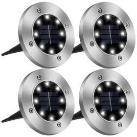 4 Pack Solar Powered Ground Lights, IP65 Waterproof Outdoor Buried LED Landscape Lights for Pathway, Lawn, Patio & Garden Decor (Option: 4Pcs)