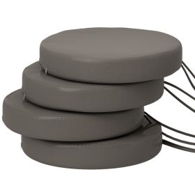 Set of 4 Patio Chair Cushions, Round Dining Bistro Seat Cushions 15x15x3 Inch, Machine Washable Outdoor Cushions, Dark Gray (Option: Dark Gray)