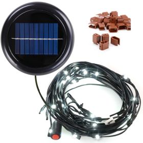 30 LED Solar String Lights Cool White, Waterproof Outdoor Fairy Lights for Patio, Garden, Umbrella, Yard & Landscape Decor (Option: Black)