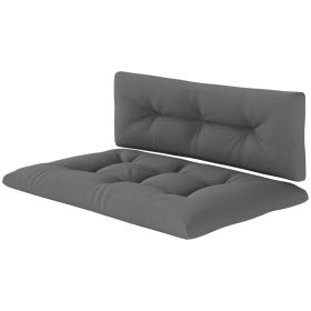 2 Seater Outdoor Pallet Cushions 3.9 Inch Thick Replacement Cushion, Tufted Patio Sofa Cushion for Garden & Patio, Dark Gray (Option: Dark Gray)