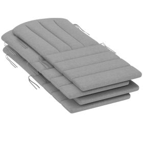 Set of 4 Outdoor Adirondack Chair Cushions, High Back Patio Chair Cushions with Ties & High Density Foam, Gray (Option: Gray)