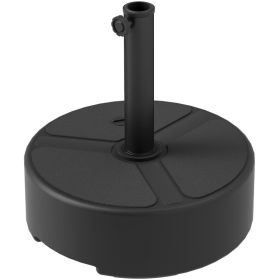 44 LBS Round Patio Umbrella Base, Heavy Duty Outdoor Umbrella Stand with Water or Sand Fill for Garden, Poolside, Deck & Backyard (Option: Black)